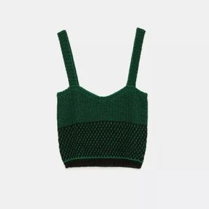Zara RARE Knit Sweater Crop Tank Top S